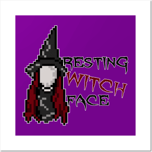 Resting Witch Face - Pixel Text Design Posters and Art